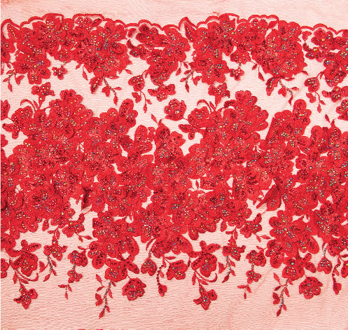 Bustier Stones on Flowers and Leaves Embroidery